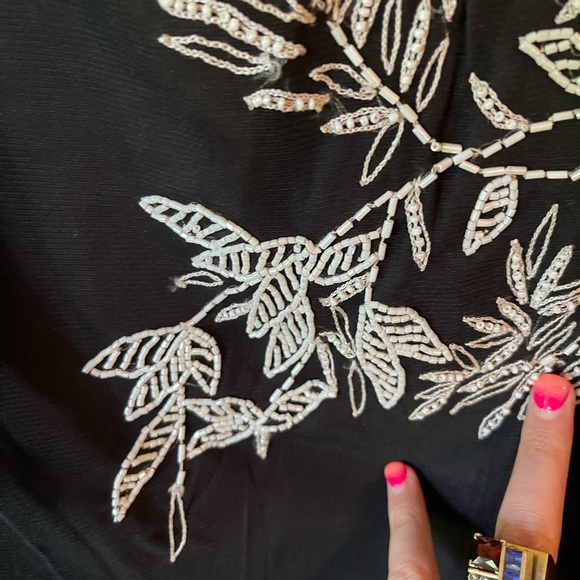 Black Strapless Beaded Gown - Picture 3 of 5